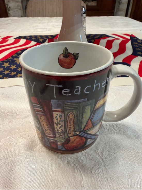 LANG Other - "My Teacher" Decorative Ceramic Coffee Mug - Multicolor Apple Design
